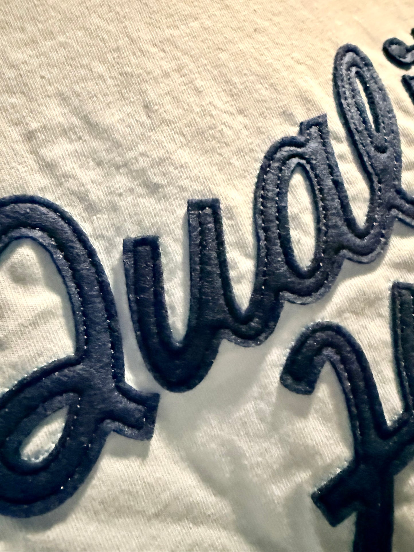Personalized Signature Felt Appliqué Tee | Custom Script Name T-Shirt