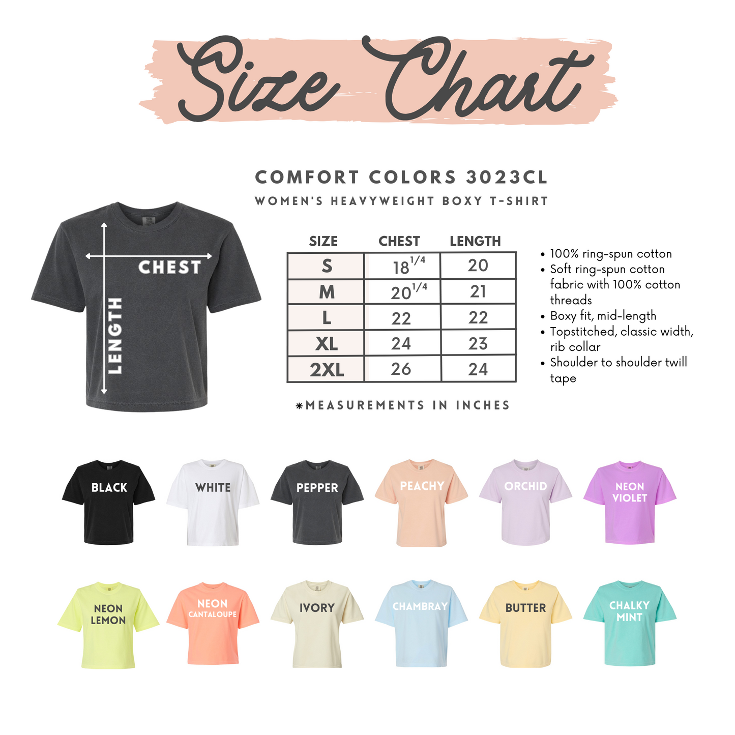 Custom Monogram Felt Embroidered T-Shirt | Personalized Boxy Crop Comfort Colors