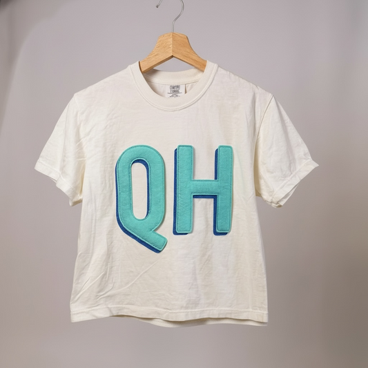 Custom Signature Monogram Felt Embroidered T-Shirt | Personalized Boxy Crop Comfort Colors