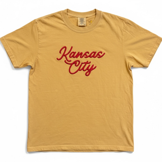 Kansas City Custom Comfort Colors Embroidered T-shirt | 3D Puff 