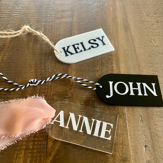 Acrylic Name + Gift Tags